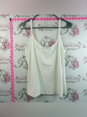 On Gossamer tank top shirt cami Lightweight Camisole with Lace Trim- White